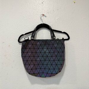Issey Miyake Bao Bao Tote Handbag Reflective Purple/Green/Multi~Vintage Purple